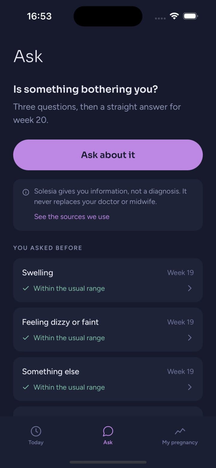 Ask screen
