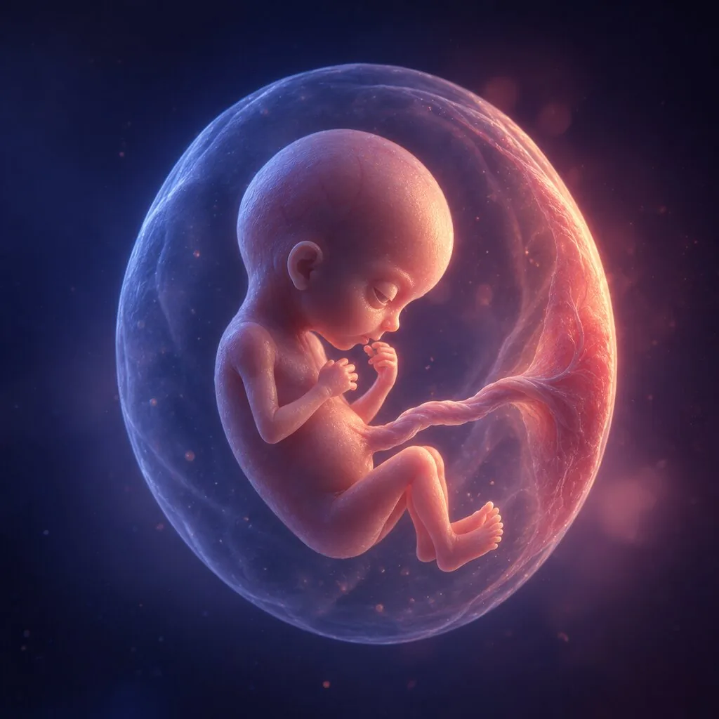 Illustration of a baby at 11 weeks of pregnancy