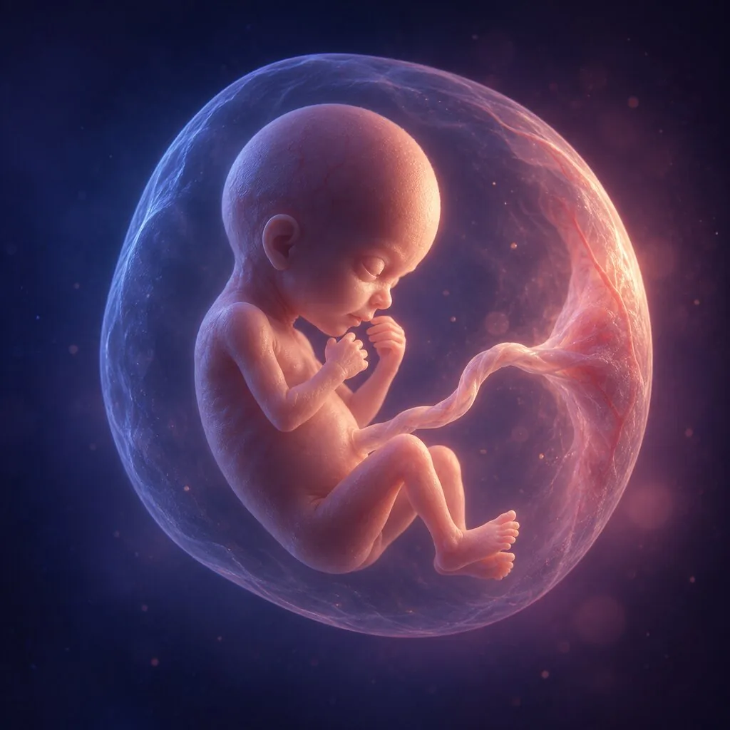 Illustration of a baby at 12 weeks of pregnancy