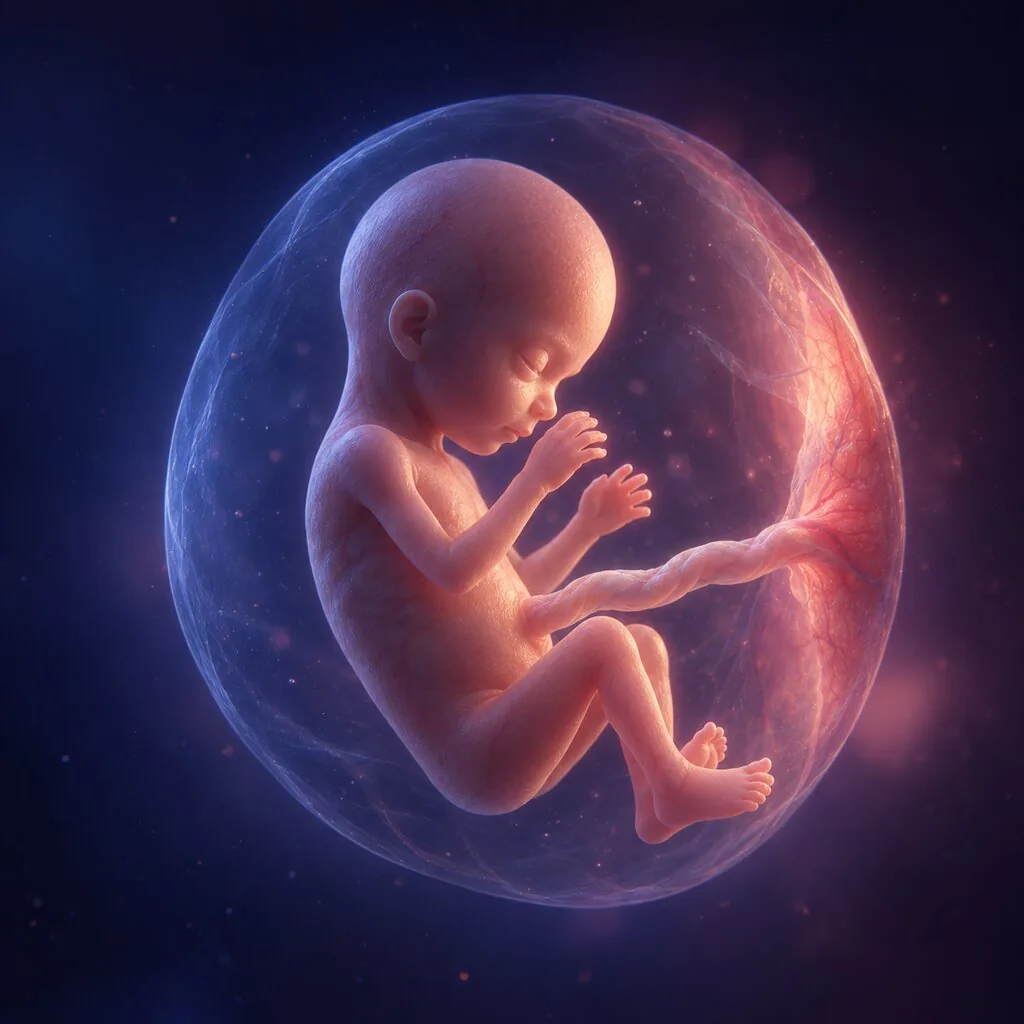 Illustration of a baby at 15 weeks of pregnancy