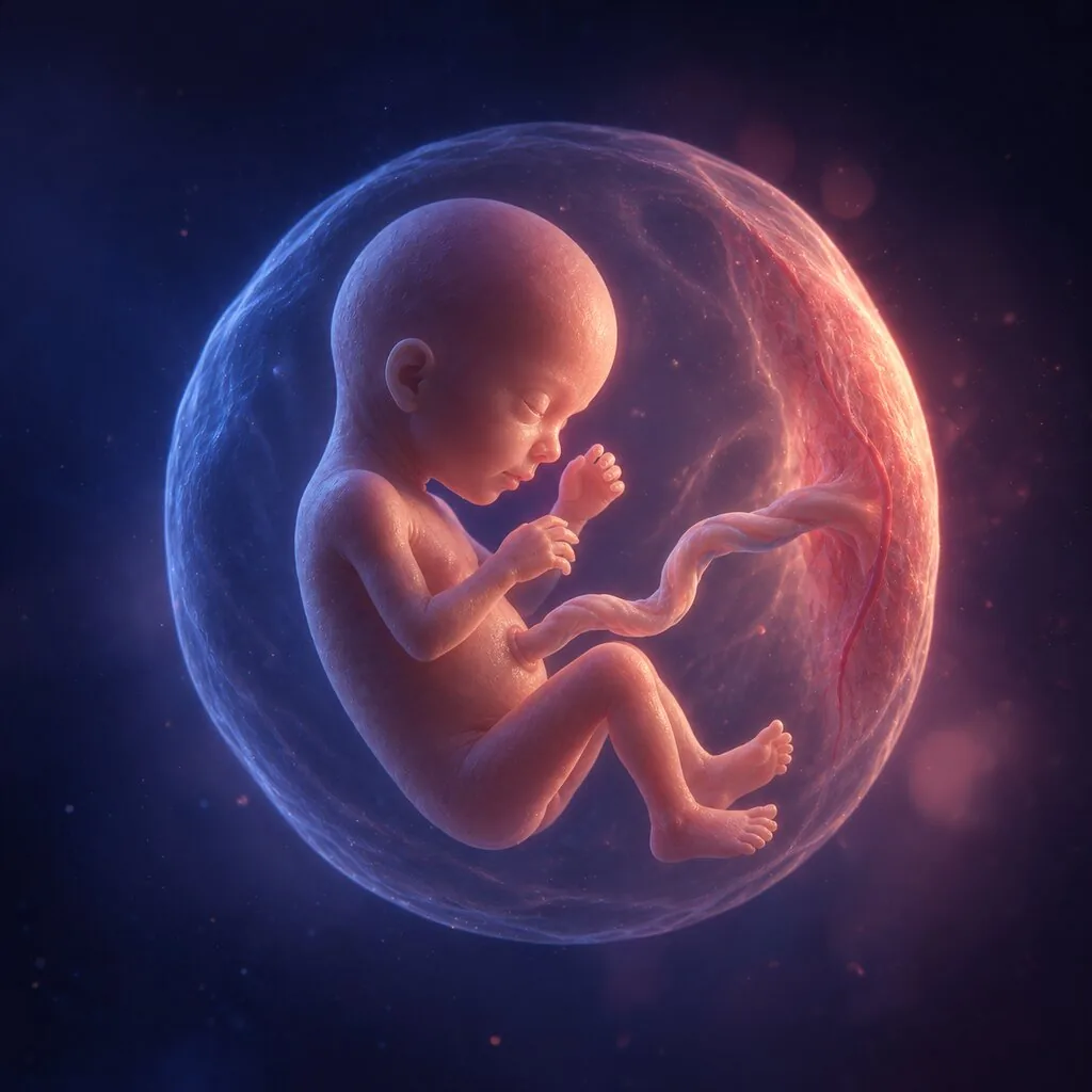 Illustration of a baby at 17 weeks of pregnancy