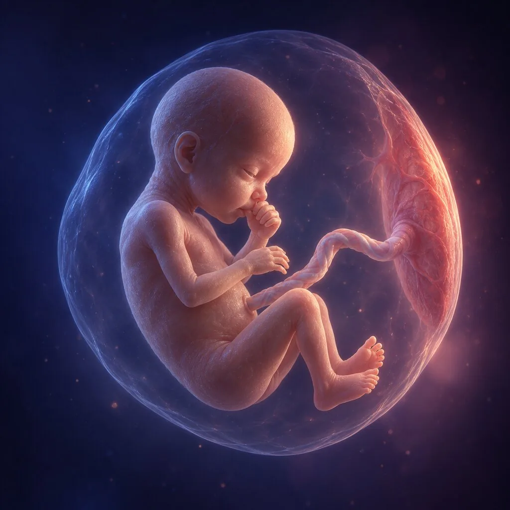 Illustration of a baby at 20 weeks of pregnancy