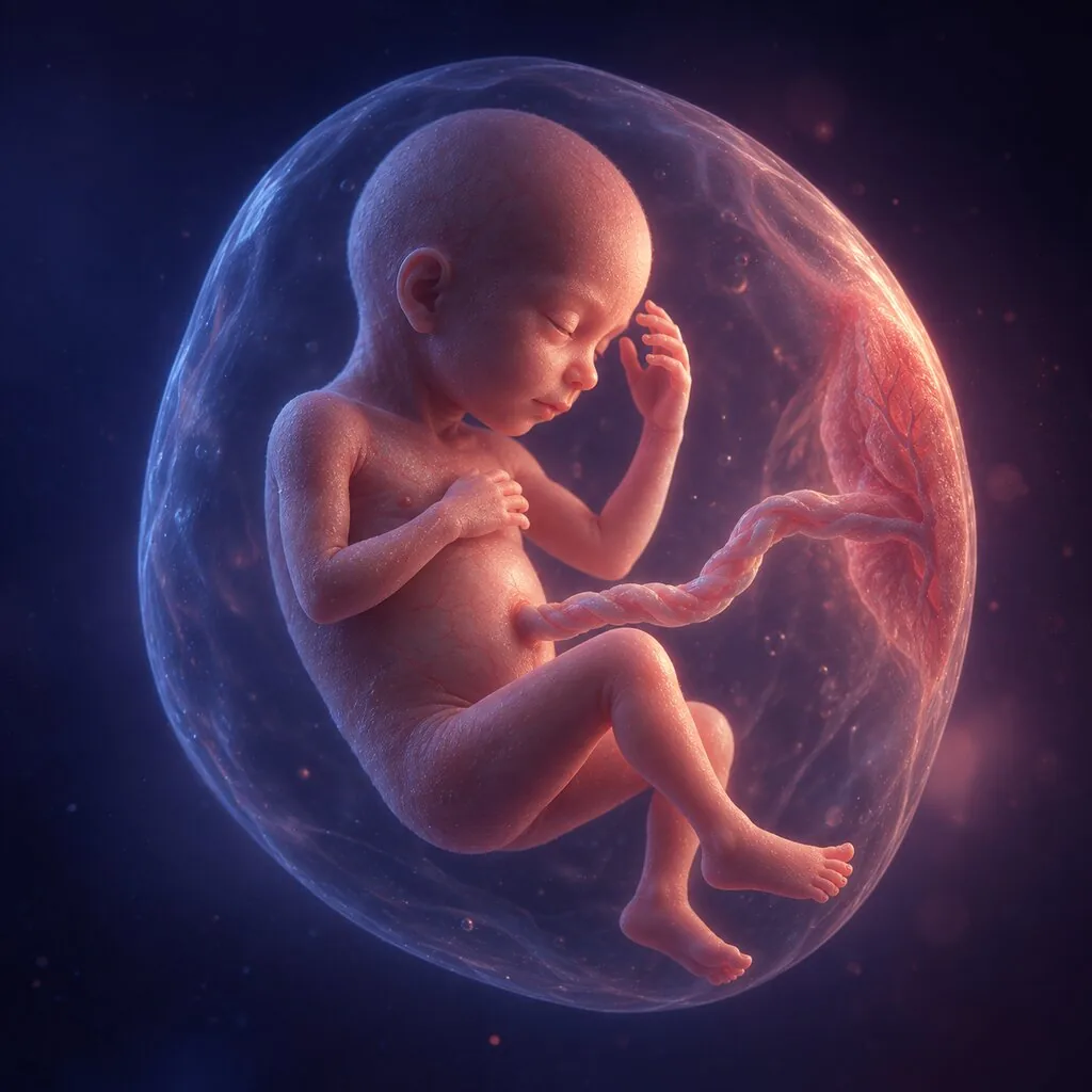 Illustration of a baby at 21 weeks of pregnancy