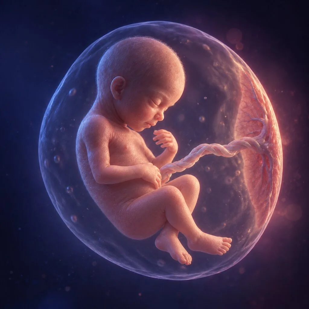 Illustration of a baby at 22 weeks of pregnancy