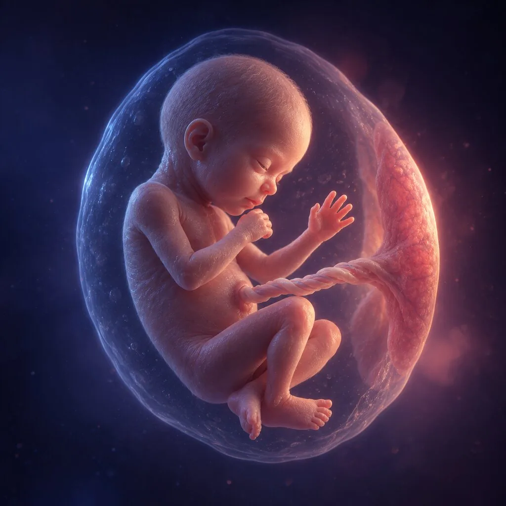 Illustration of a baby at 23 weeks of pregnancy