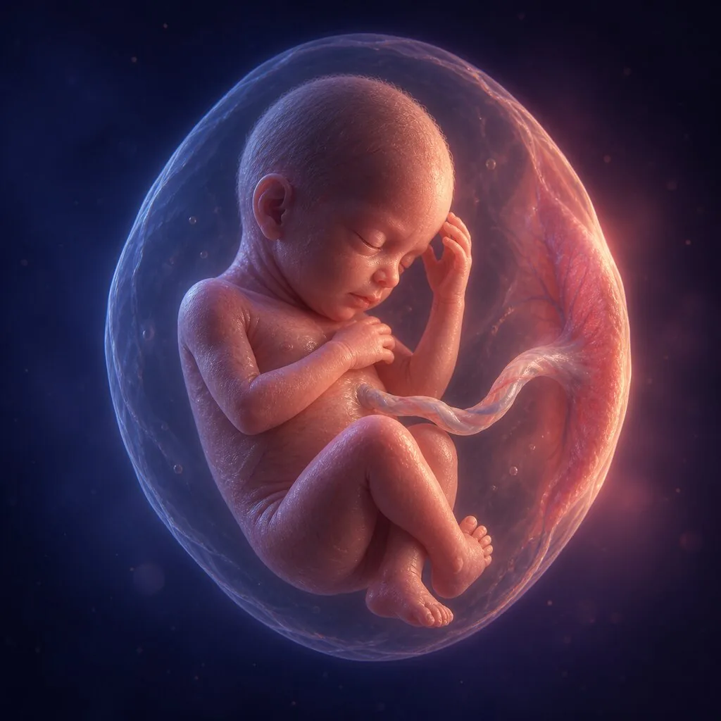 Illustration of a baby at 24 weeks of pregnancy