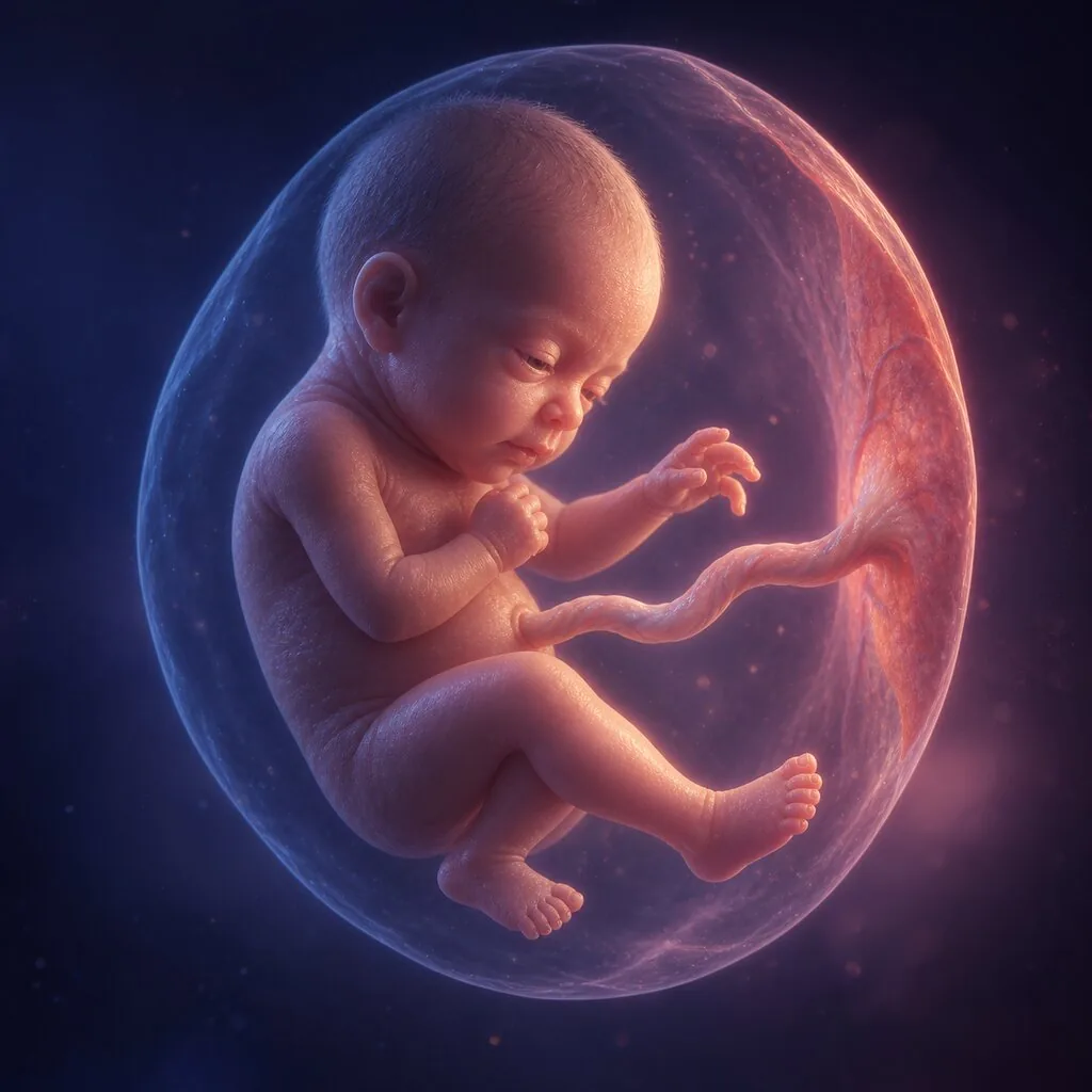 Illustration of a baby at 29 weeks of pregnancy