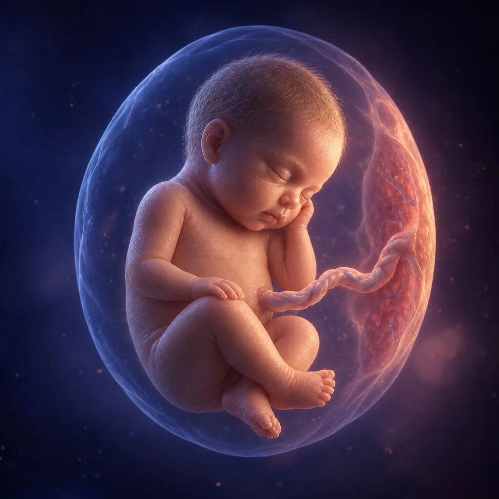 Illustration of a baby at 30 weeks of pregnancy