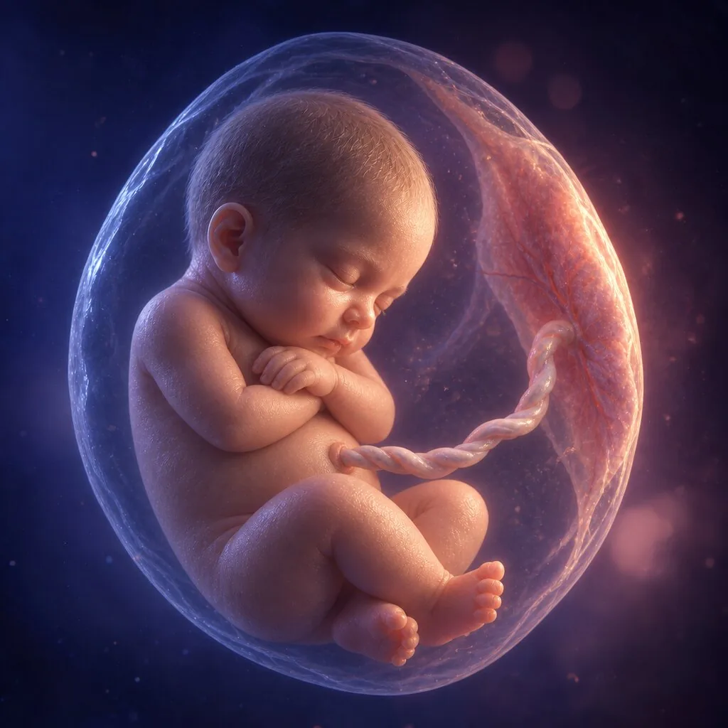 Illustration of a baby at 31 weeks of pregnancy