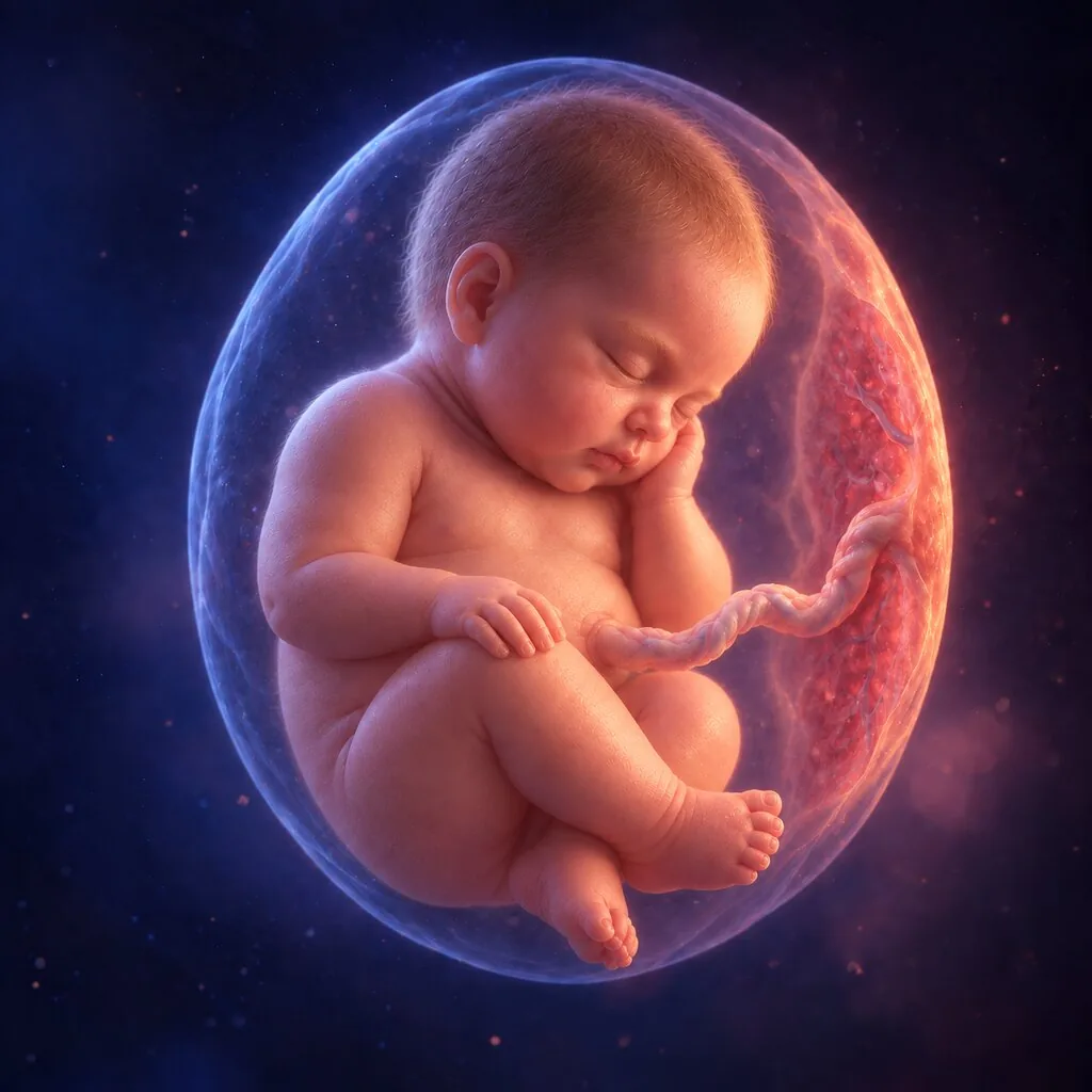 Illustration of a baby at 35 weeks of pregnancy