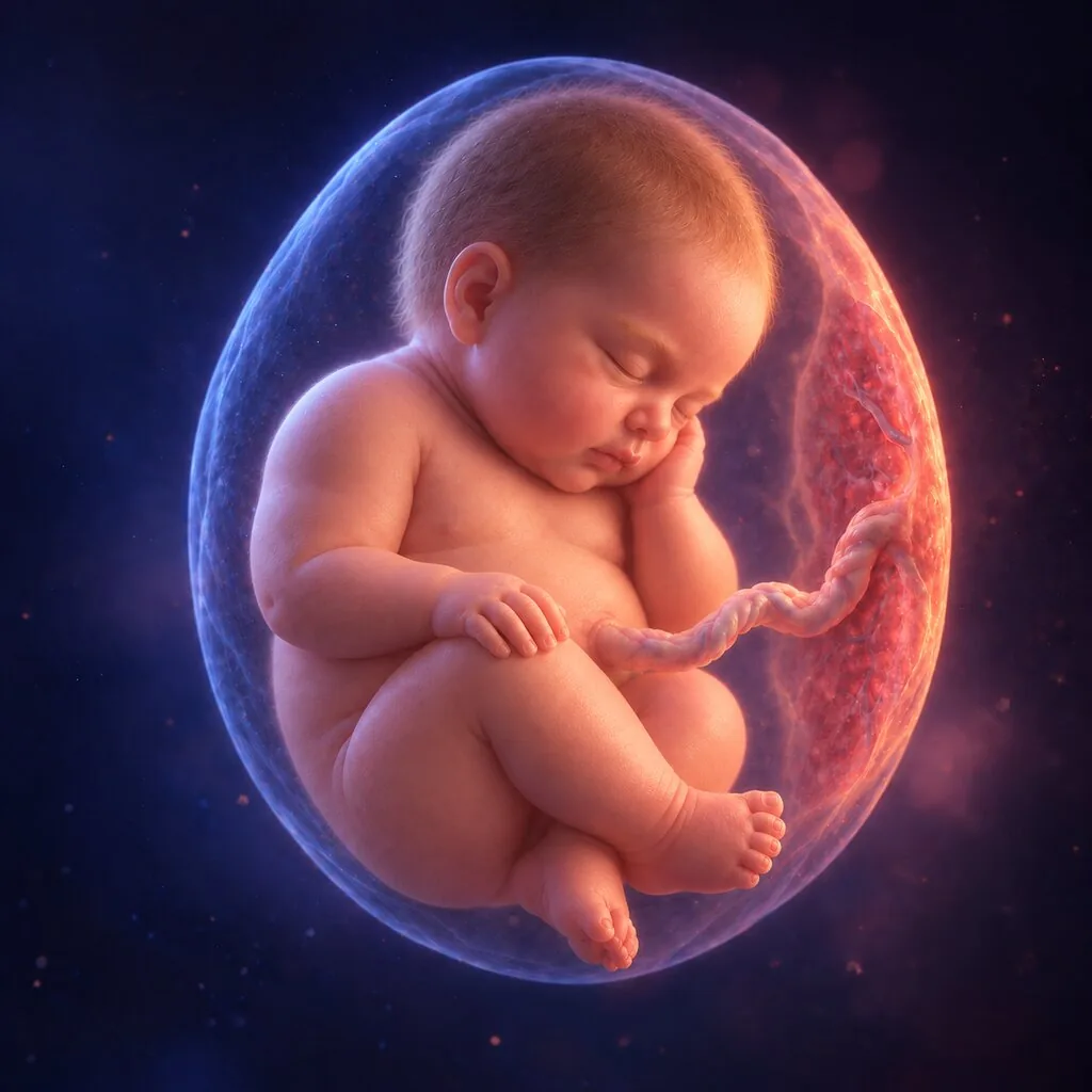 Illustration of a baby at 36 weeks of pregnancy