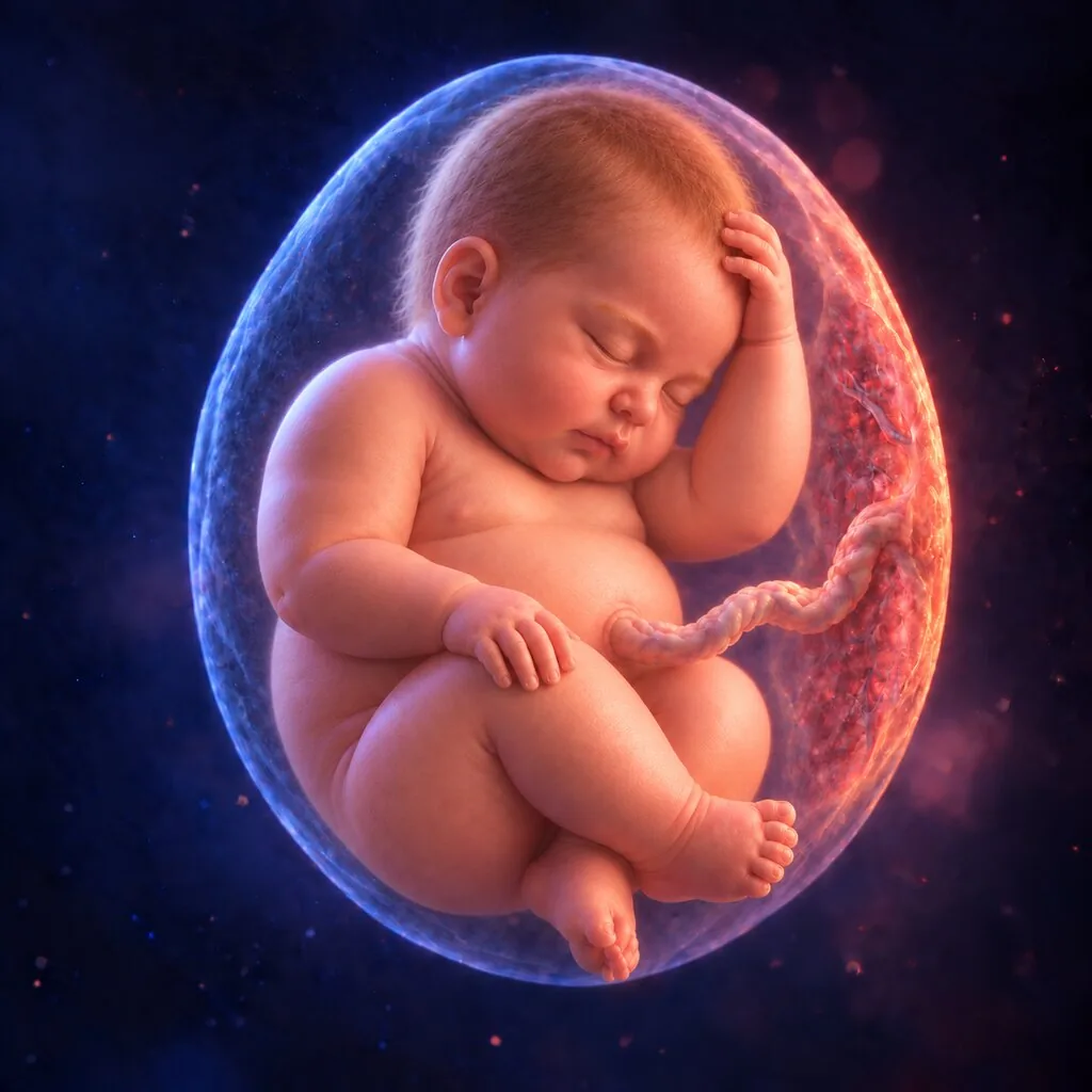 Illustration of a baby at 39 weeks of pregnancy